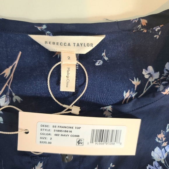 REBECCA TAYLOR Francine Floral Poplin Cottagecore Blouse Top - Picture 6 of 11